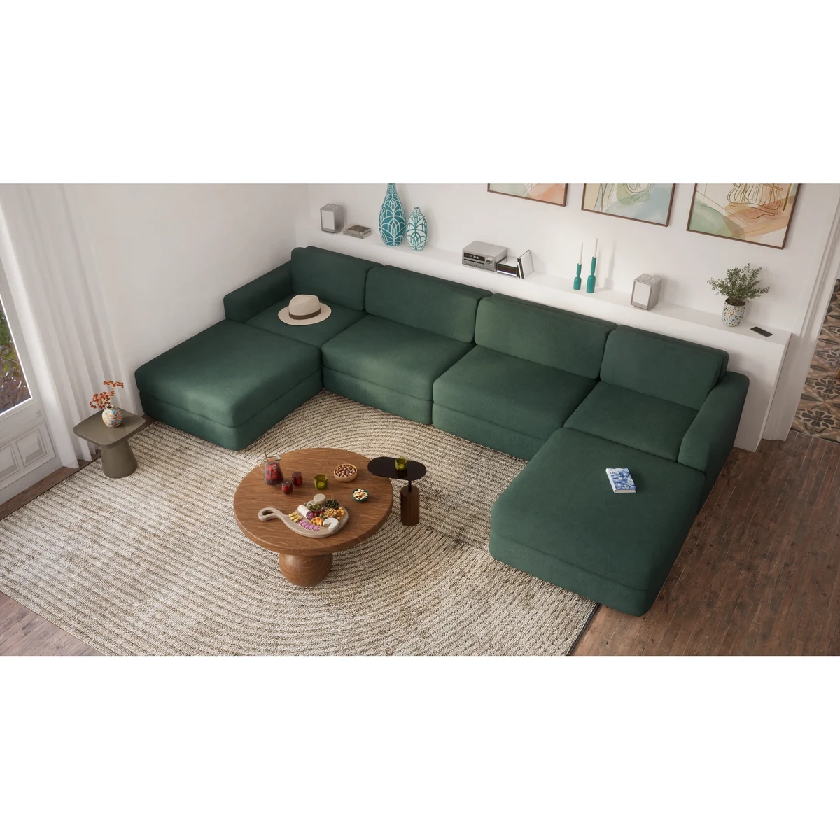 Modular Sofa GRACIA - U-shaped 180 x 360 x 180 cm - Green