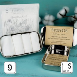  White handkerchiefs, 22.5 x 22.5 cm, 4-pack in Tiny Box and 5-pack set with Hatschi HAPPY HATSCHI DUO packaging design.