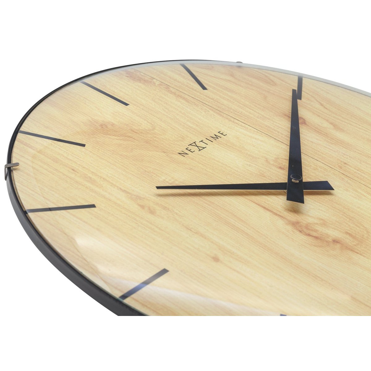 Horloge murale - 35 cm - Dôme Verre - 'Edge Wood Dome'