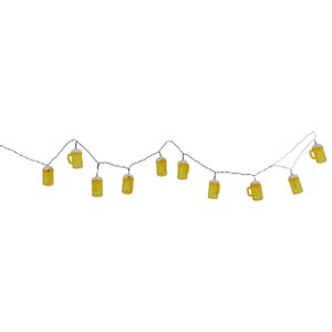 LED-Lichterkette "Bierkrug" - Deko - Lichterkette - Kunststoff in Gelb, mit integrierter LED
