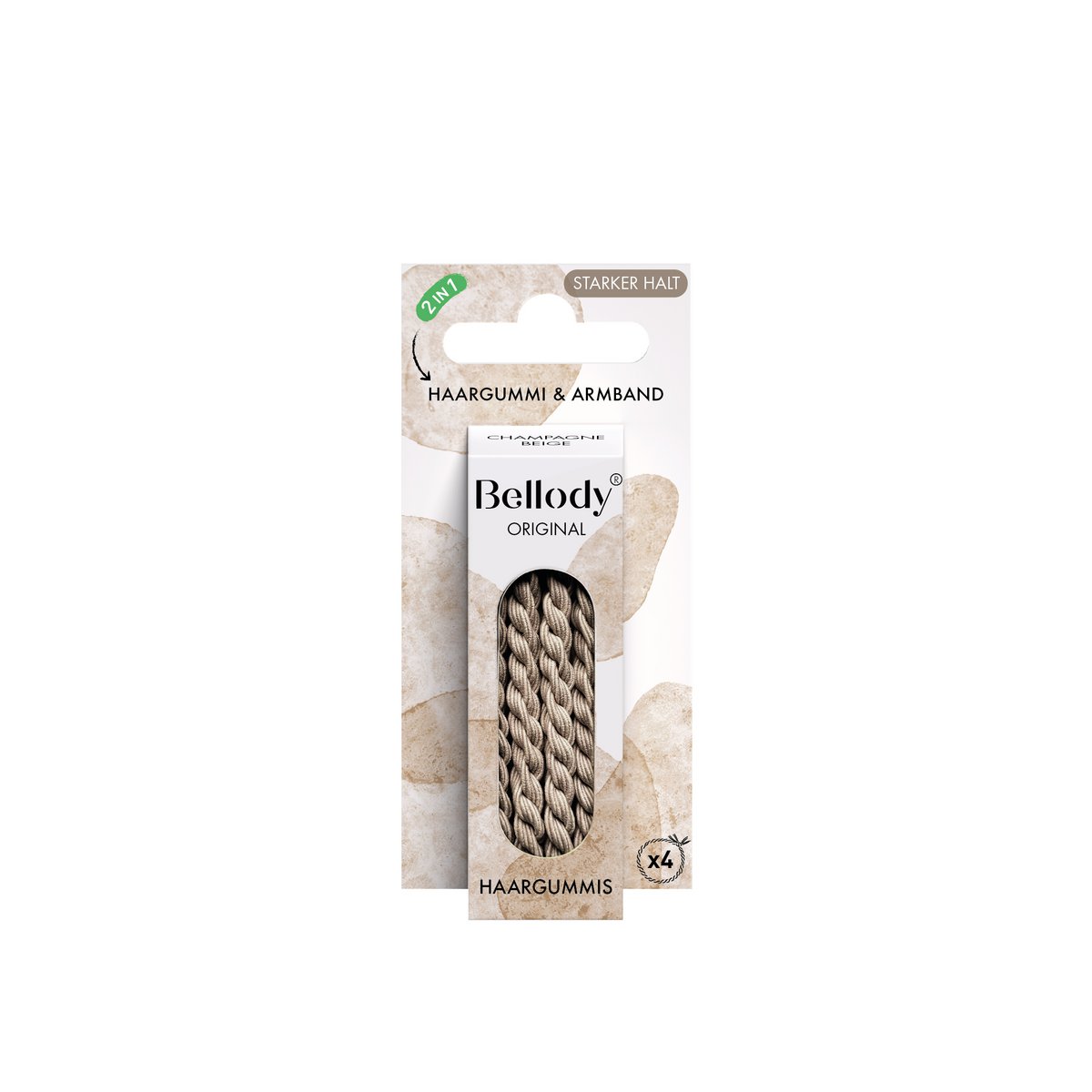 Haargummis Beige - Bellody®(4 Stk.) - Stylisch geflochtene Haargummis