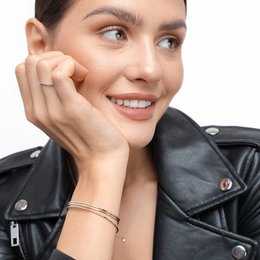 Cirkelarmring med diamanter, 18K rosaguld