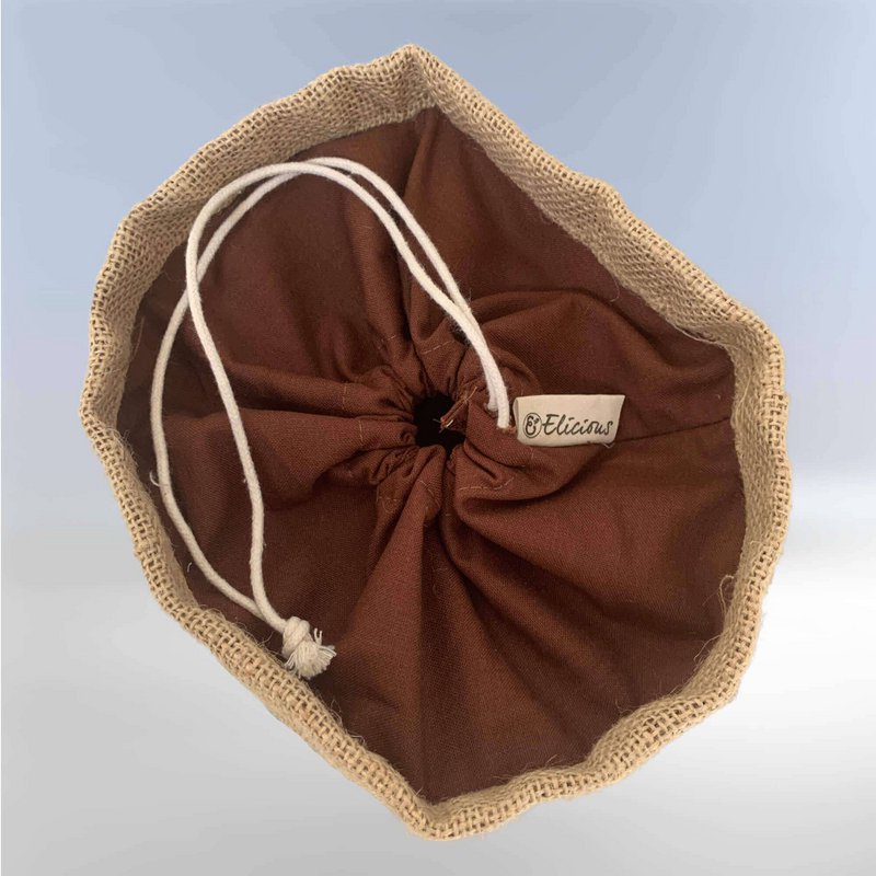 Sac de pommes de terre de jute de terres agricoles et sac à pain avec doublure de GOTS Organic Cotton - Zero Waste