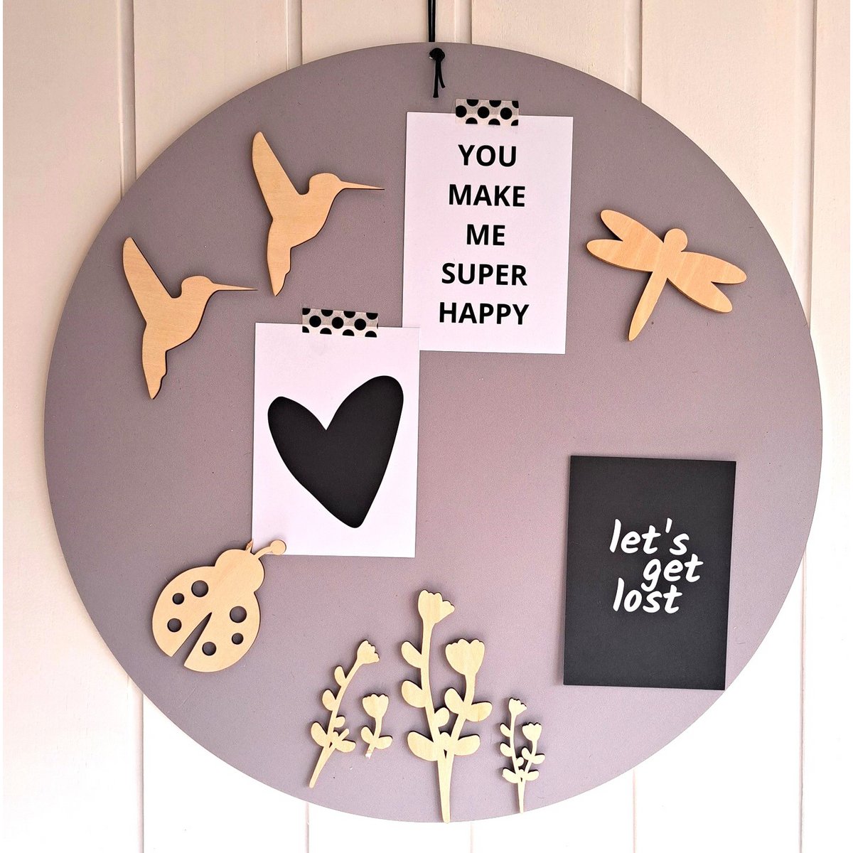 Memobord grijs rond 50cm