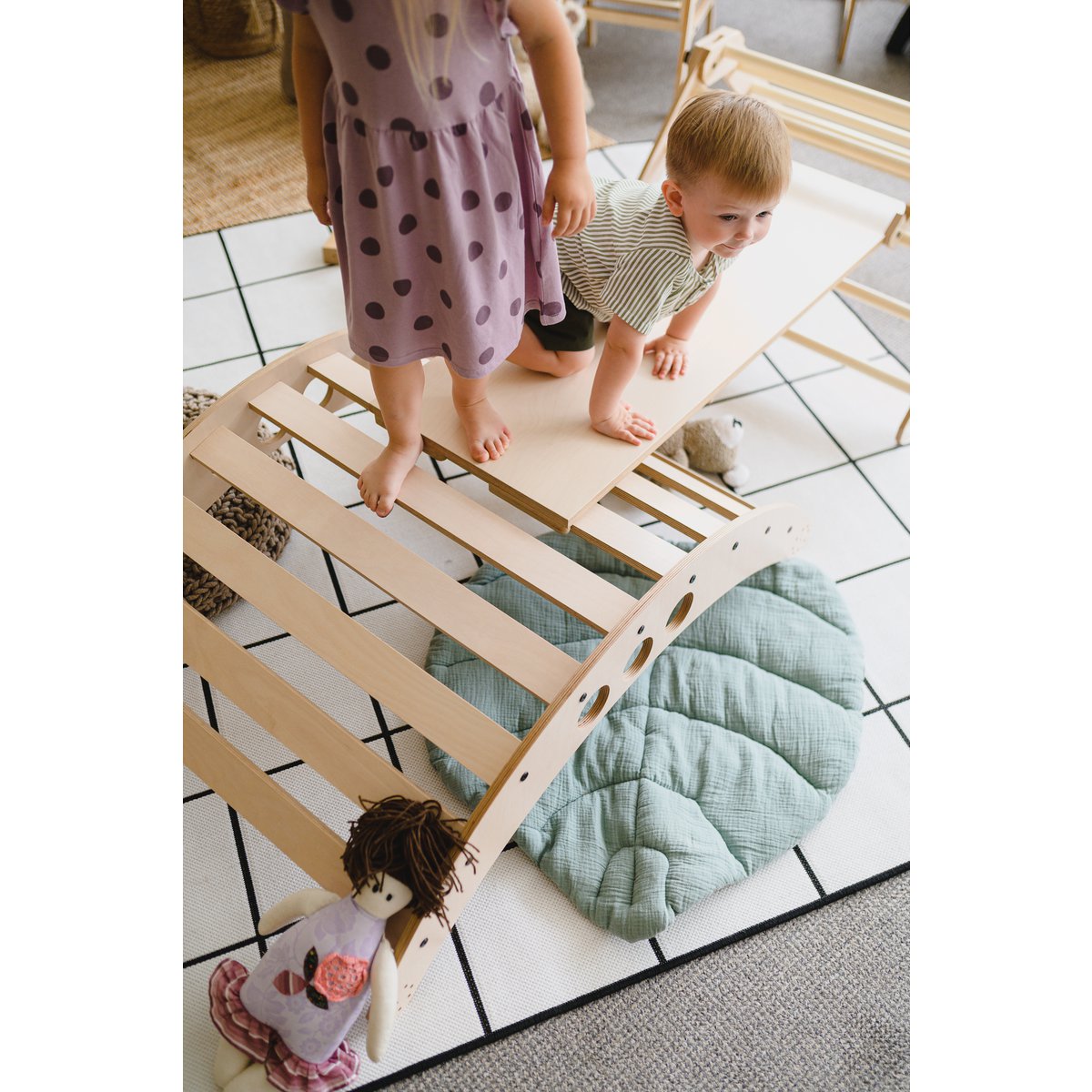 Luula Transformable Climbing Triangle & Rocker Set SLEEPER