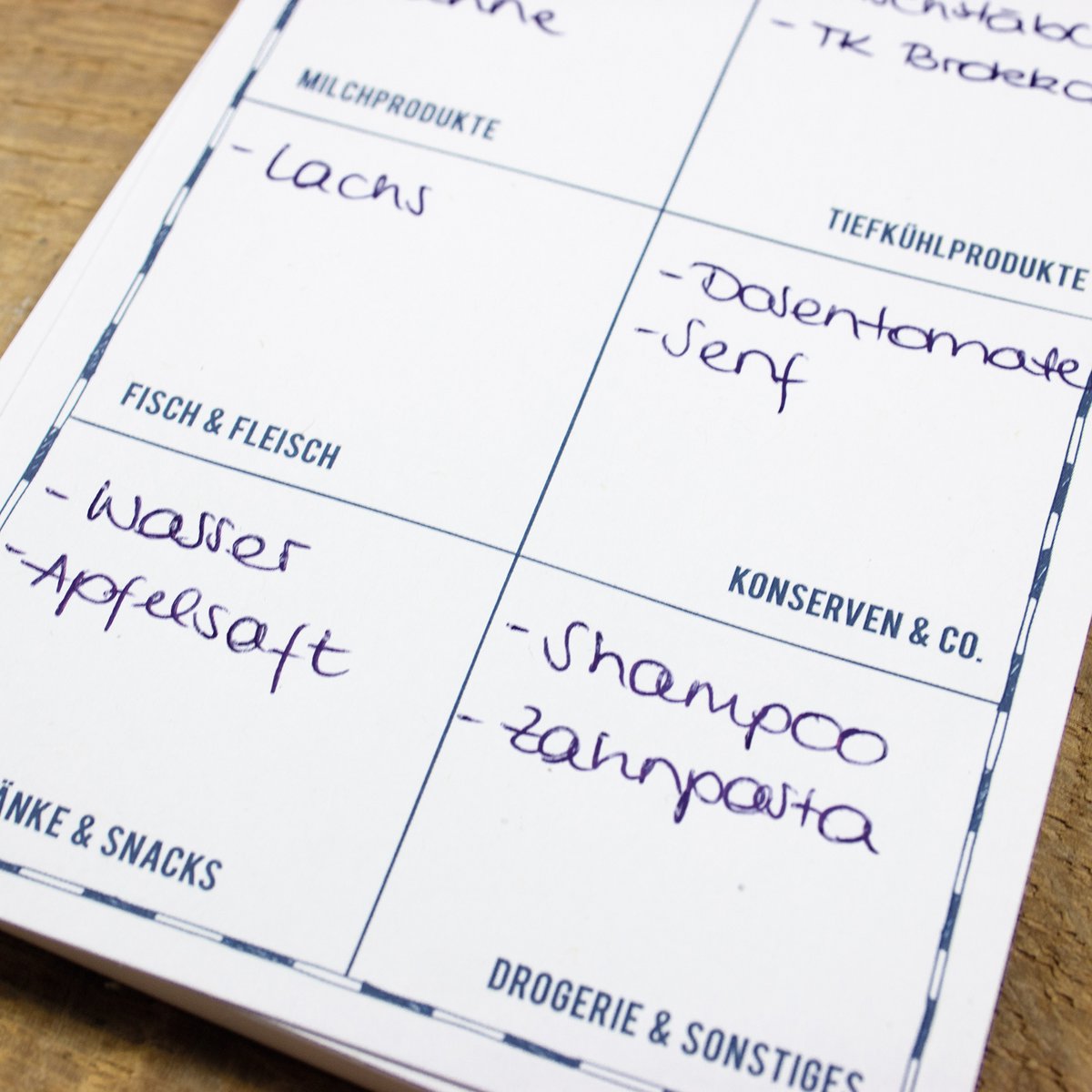 Block Fette Beute Einkaufsliste