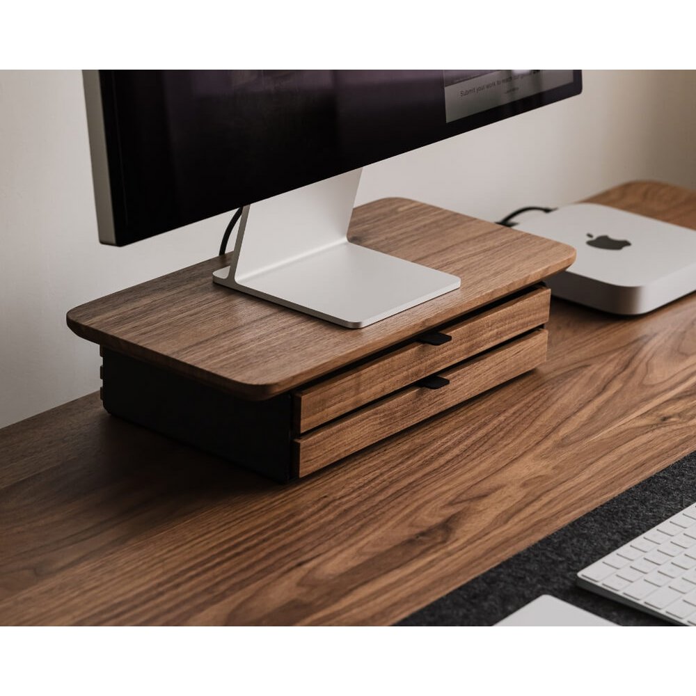 Mensola da scrivania Mini - Supporto per monitor con cassetto