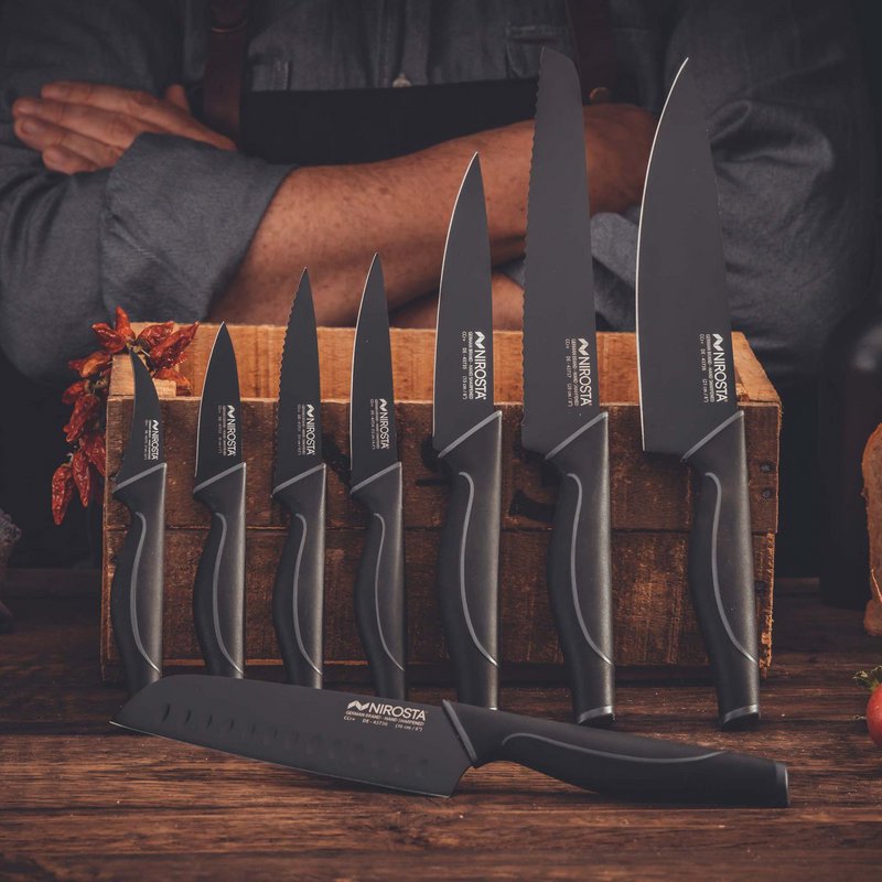 Cuchillo vegetal 20 cm Nirosta Black Edition