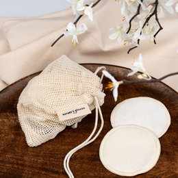 Wiederverwendbare Baumwollpolster - Set von 10 Teilen, einschließlich Wäscheltasche