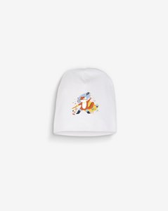 Newborn hat white Chat Botté 100% organic combed cotton