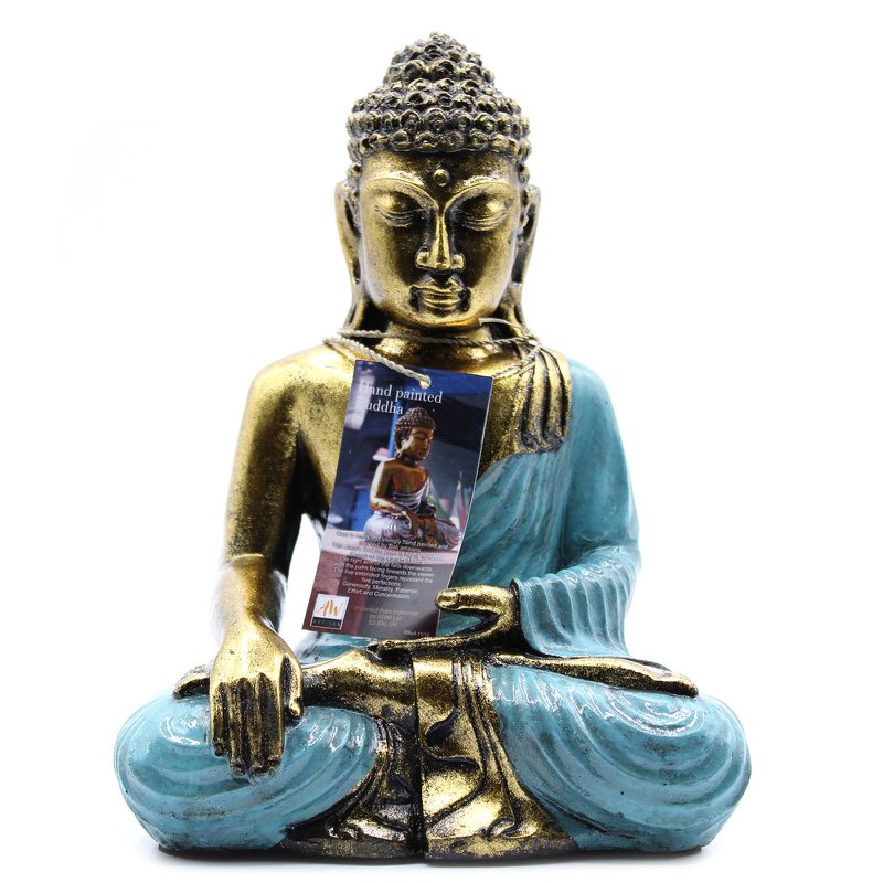 RBud-11 - Buddha verde acqua e oro - Grande