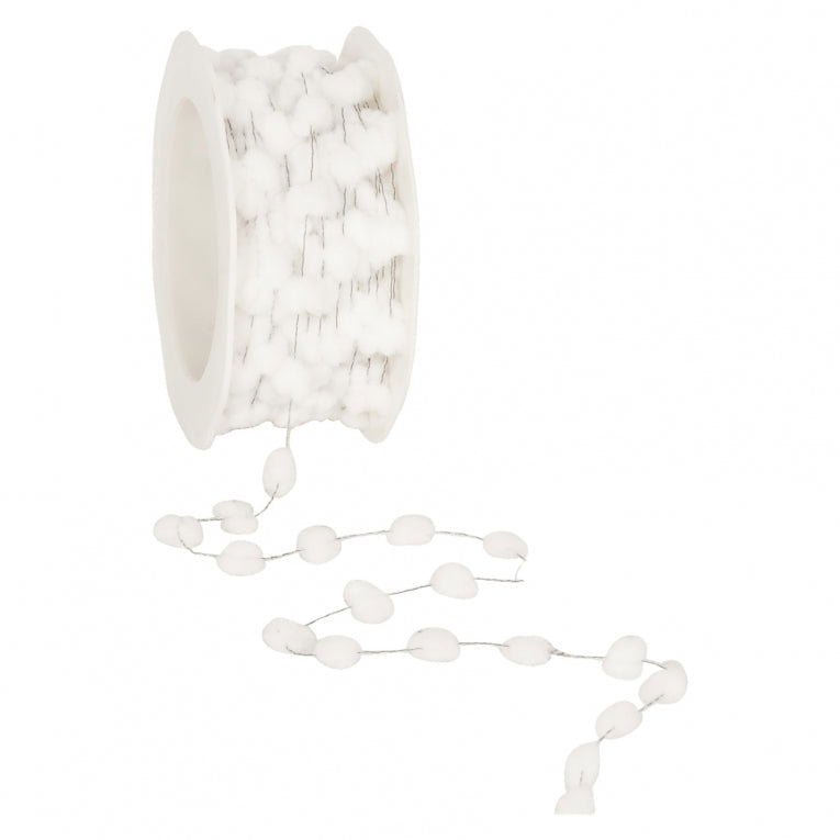 Plush dots gift ribbon white