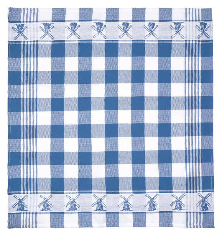 100% Bomuld Køkkentekstil Sæt 6 stykker Mill Blue