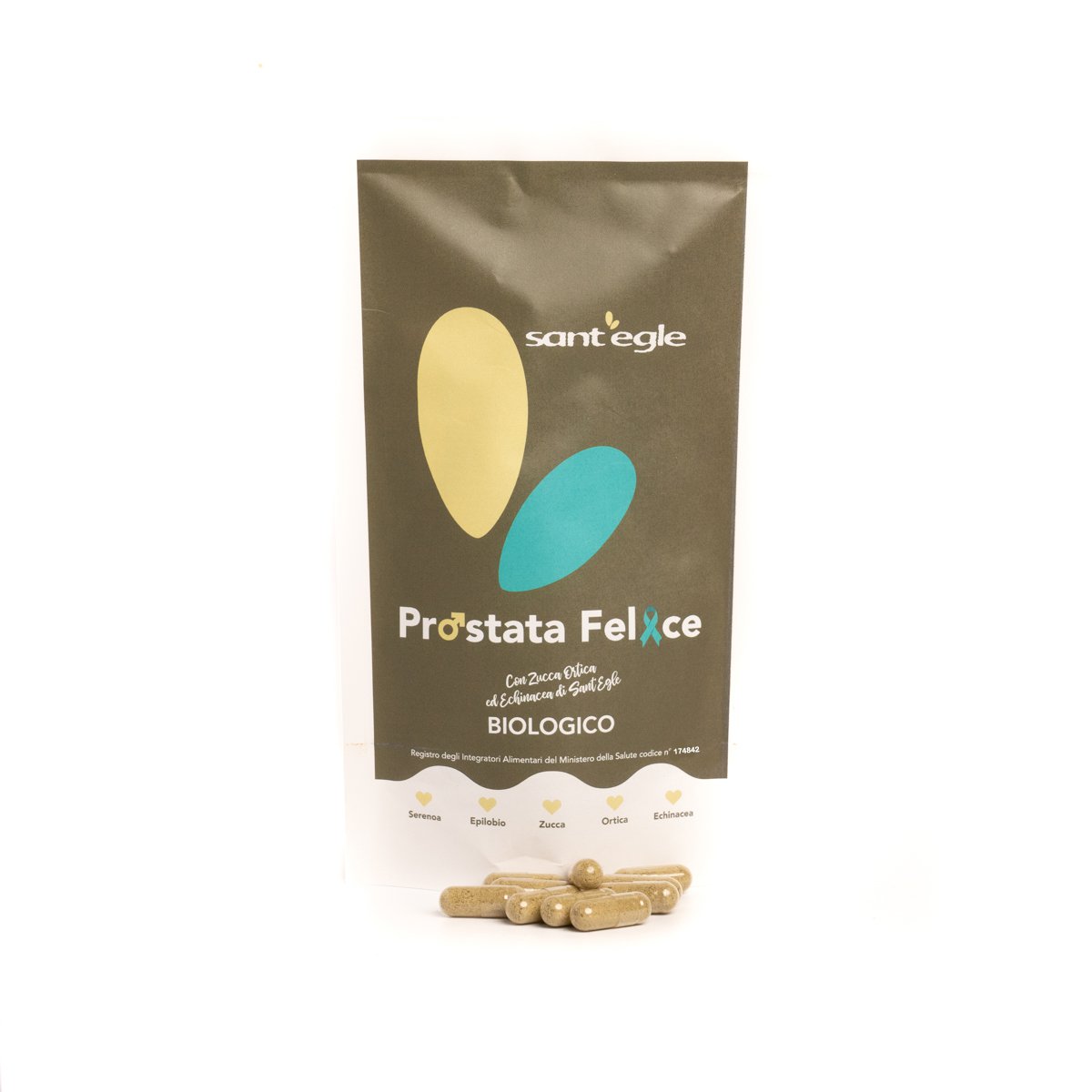 Sant'Egle Organic Supplement "Prostata Felice" 90cps (Pack of 6pz)
