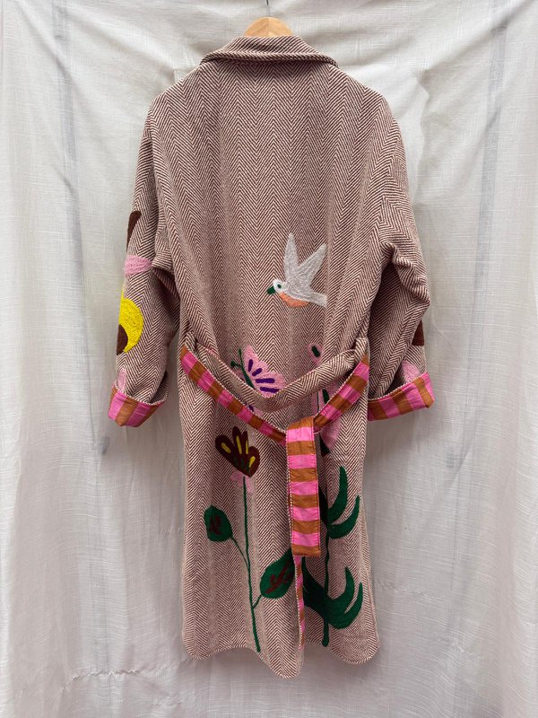 TOUT - Cappotto con uccelli in tweed