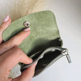 Mini portafoglio leopardato verde