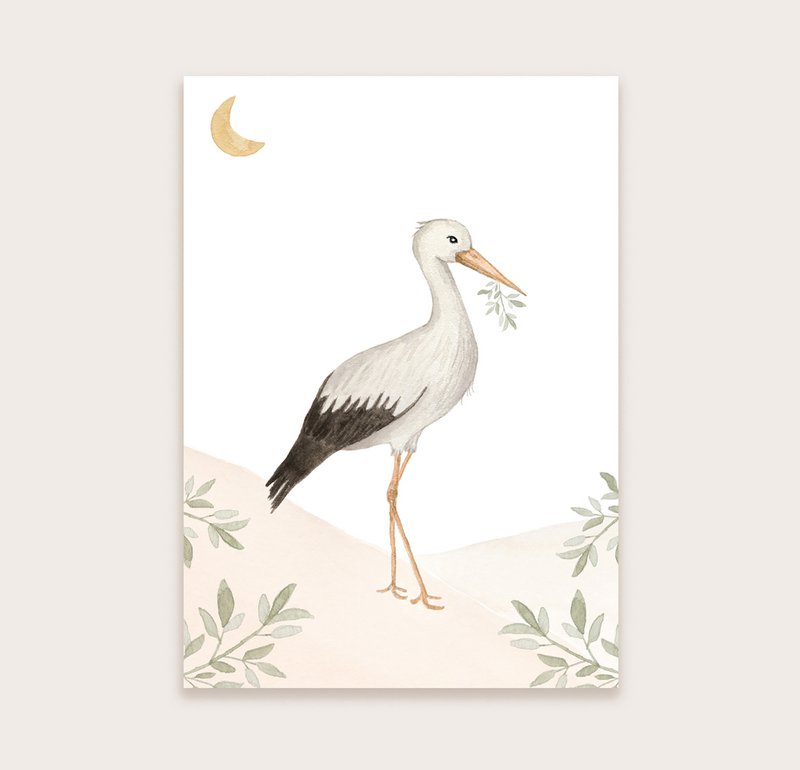 Postkort stork