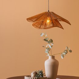 Lampe à suspension superposée Fedora, naturel