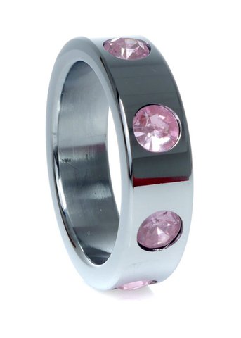 Bossoftoys - 64-00122 - Edelstahl - Metallcockring - mit Rosendiamantsteinen - großer Größe - Innendurchmesser 4,5 cm - Außendurchmesser 5,5 cm
