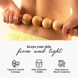 Ball Holz Cellulite Massage Roller Lymphdrainage Massagegerät Maderotherapie