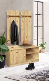 Shoe cabinet with 1 door and 2 open compartments