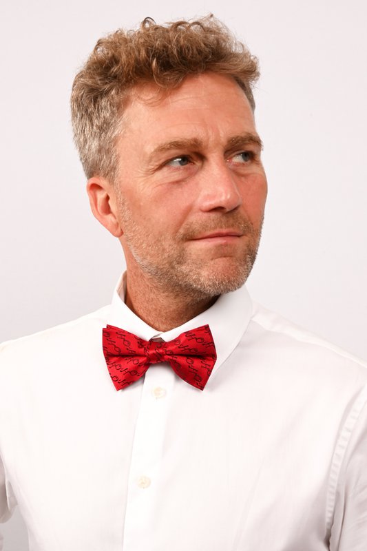 Christmas bowtie "Red Hohoho with black writing"