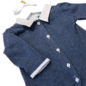 Romper straight collar-buttons in the front