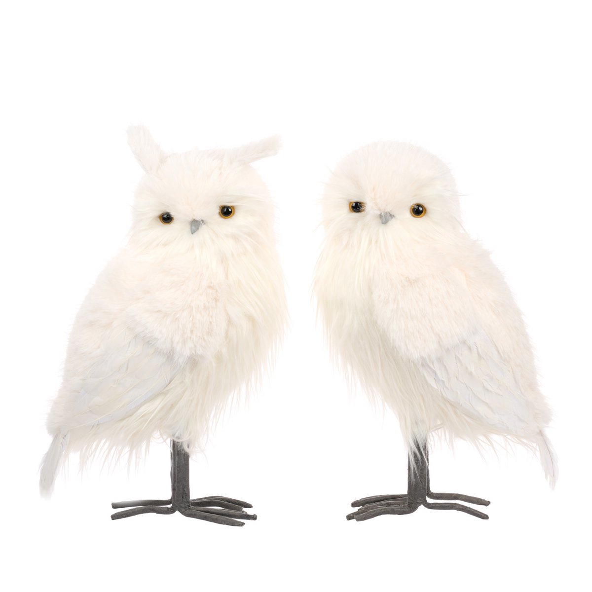 FURRY LONG HAIR OWL TT ASS/2 WH/CRM 49CM