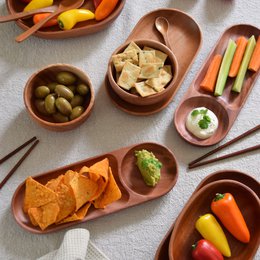 Handmade Tableware - Chip & Dip Tray - Eco-friendly - Khaya Wood