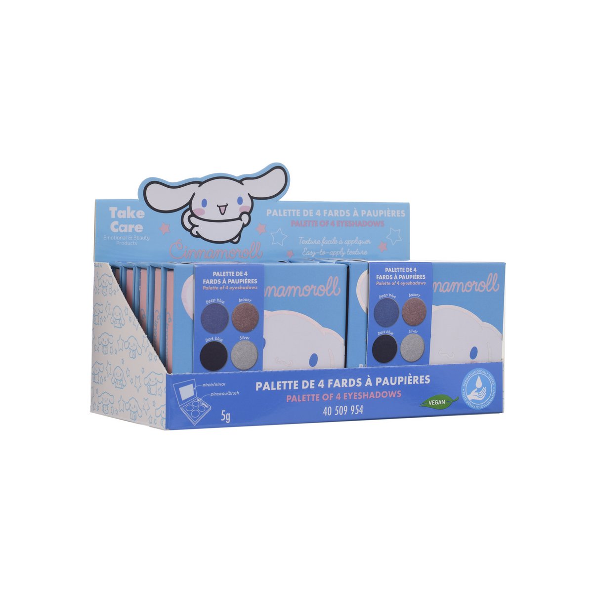 Palette Cinnamoroll di 4 ombretti + pennello e specchio
