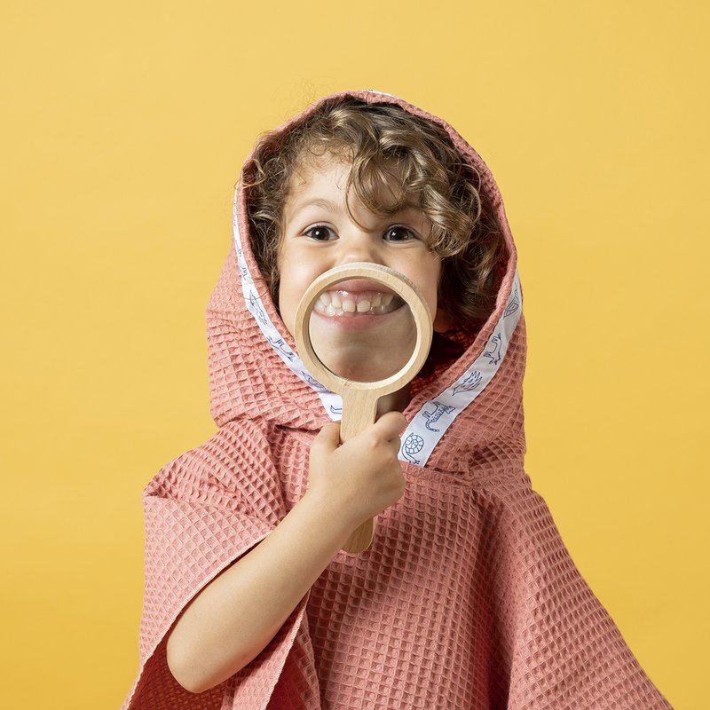 Brandy roze honingraat babybadponcho