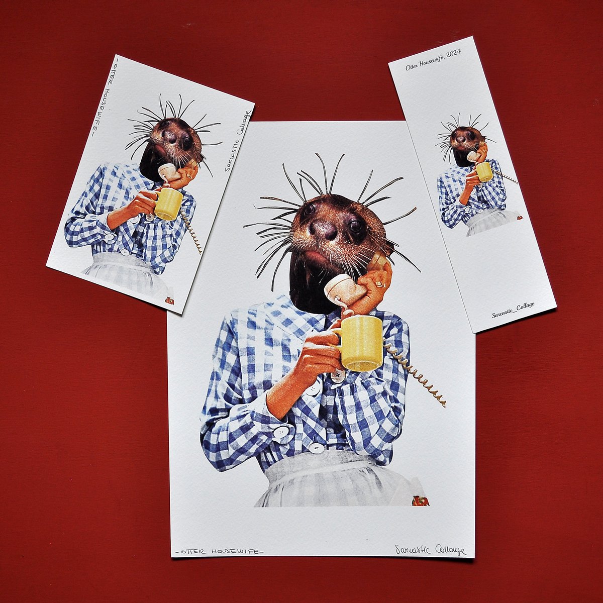 Surreal Collage Art Print Set – A4 Print + Postcard + Bookmark | Contemporary Gift Bundle