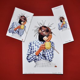 Surreal Collage Art Print Set – A4 Print + Postcard + Bookmark | Contemporary Gift Bundle