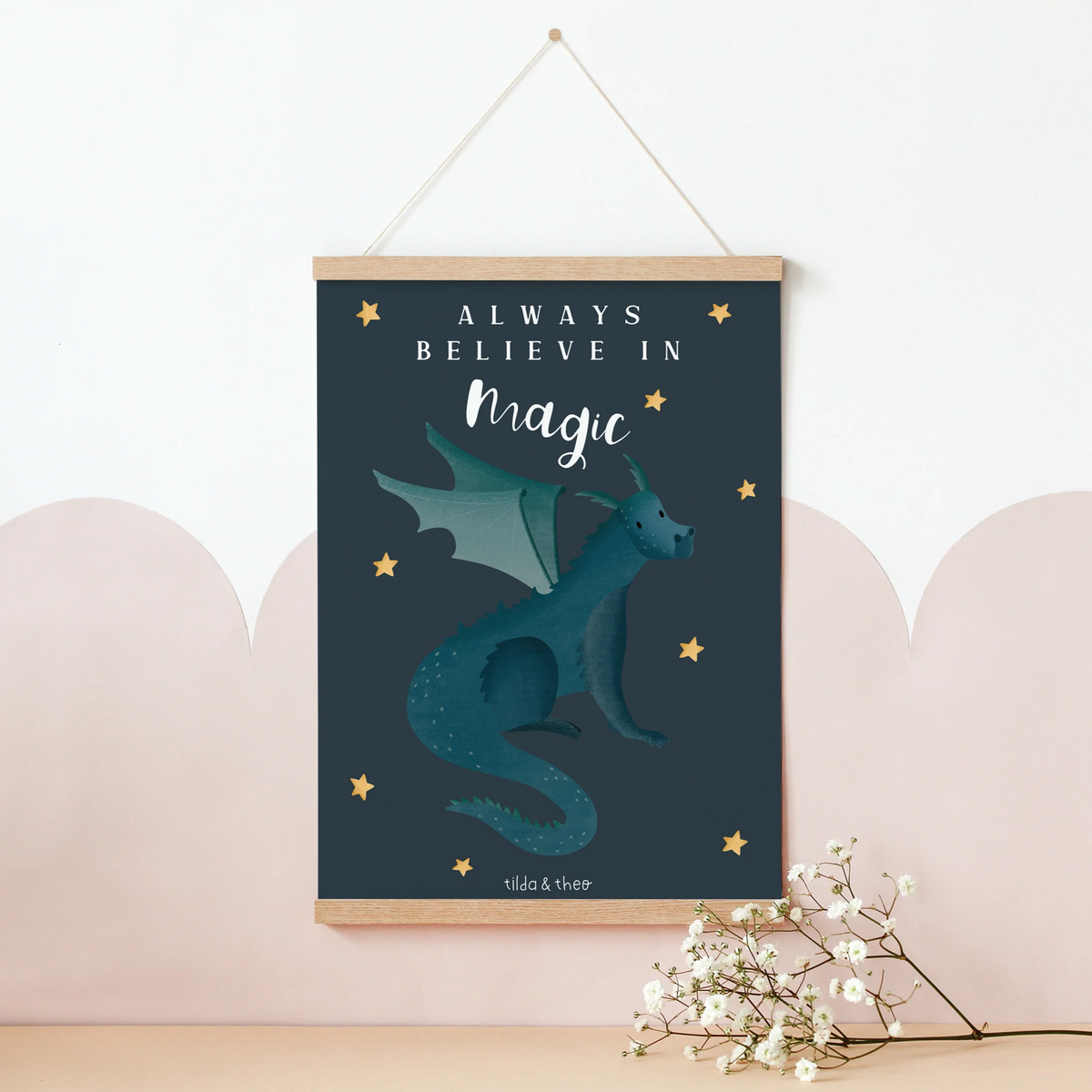Poster Dragon Magic "Always believe in Magic" - reading corner print children's poster