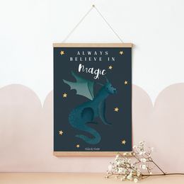 Poster Dragon Magic "Always believe in Magic" - reading corner print children's poster