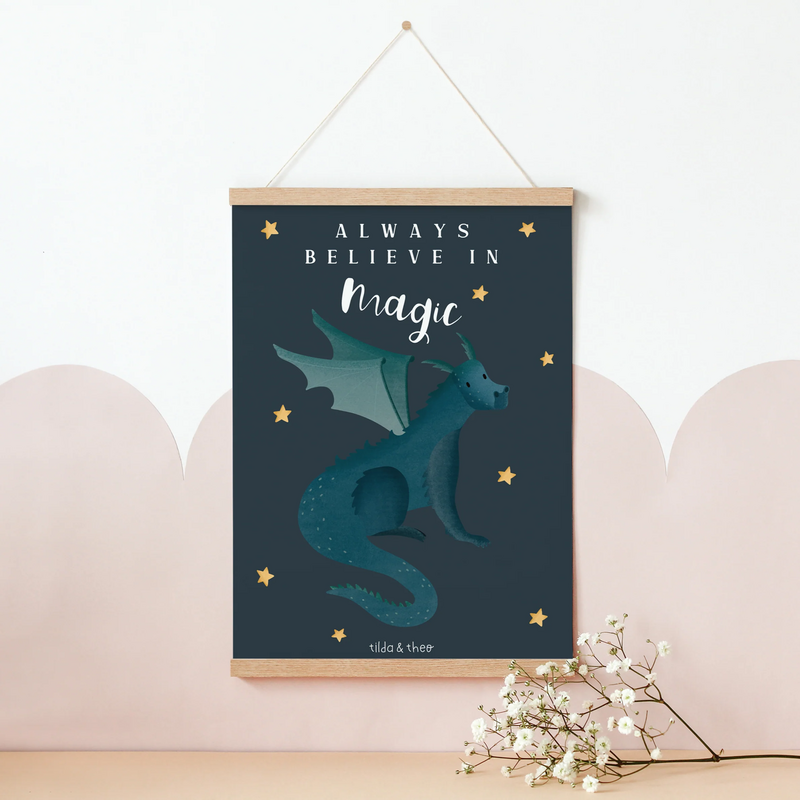 Poster Dragon Magic "Always believe in Magic" - reading corner print children's poster