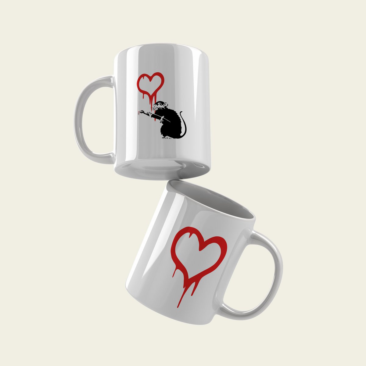 Taza Cerámica Banksy 325ml - Love rat