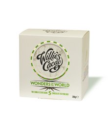 Dark chocolate tasting box featuring a variety of chocolate bars inspired by the wonders of the world, including flavors like Las Trincheras Gold and Wonders of the World.