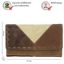 Sunsa women's wallet. leather purse. Wallet with RFID protection. Sustainable wallet made from leather scraps. Large women's wallet with many credit card compartments - wallet/purses for women the best gift idea.