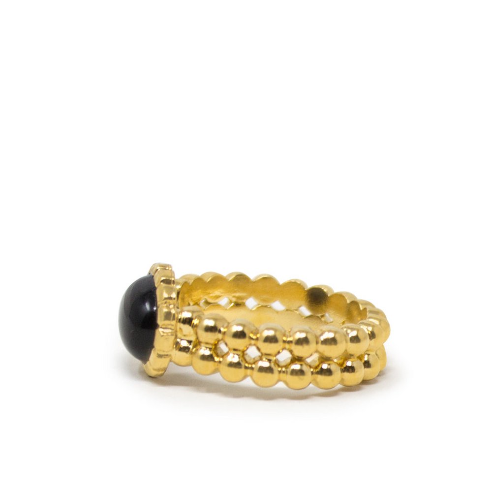 Forgyldt Onyx båndring