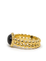Forgyldt Onyx båndring