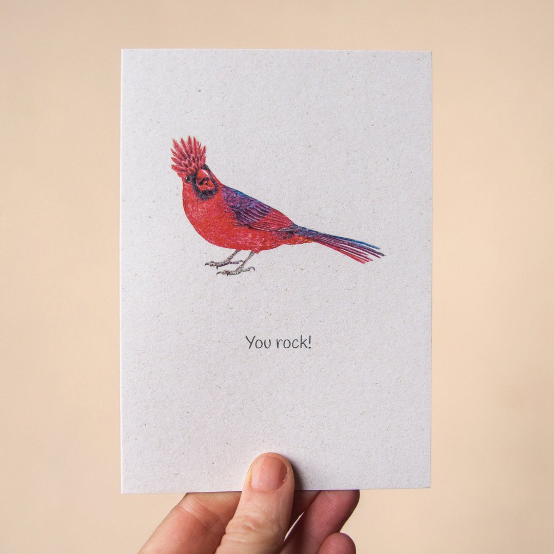 'You rock!' Northern Cardinal Greeting Card