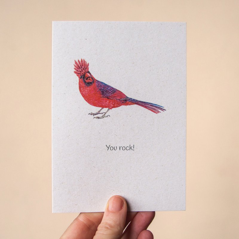 'You rock!' Northern Cardinal Greeting Card
