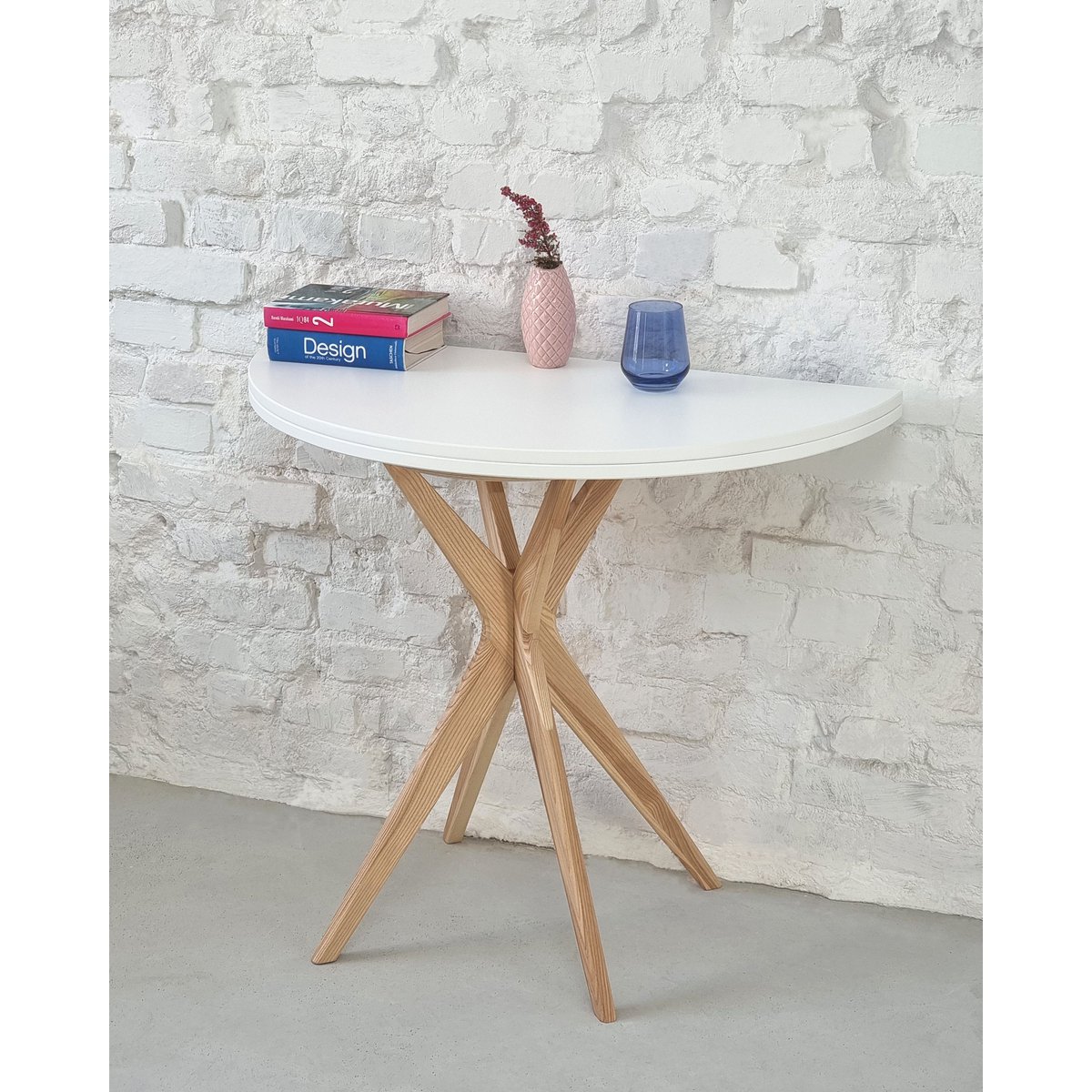 Halve maan uitschuifbare tafel Jubi diverse kleuren verkrijgbaar