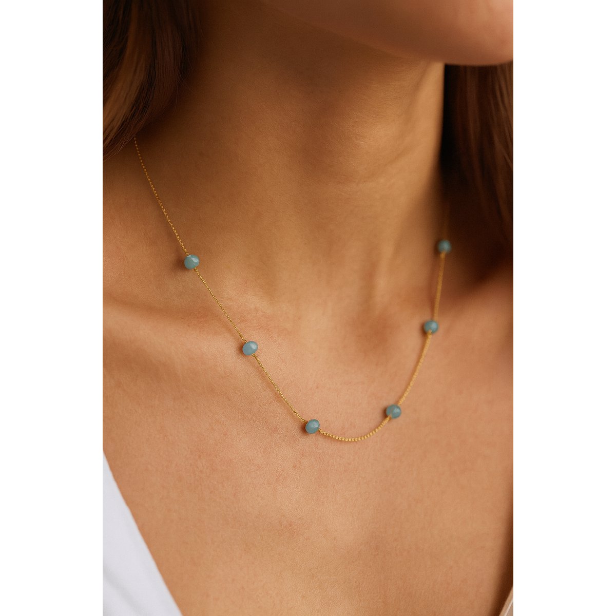 Nora necklace aqua