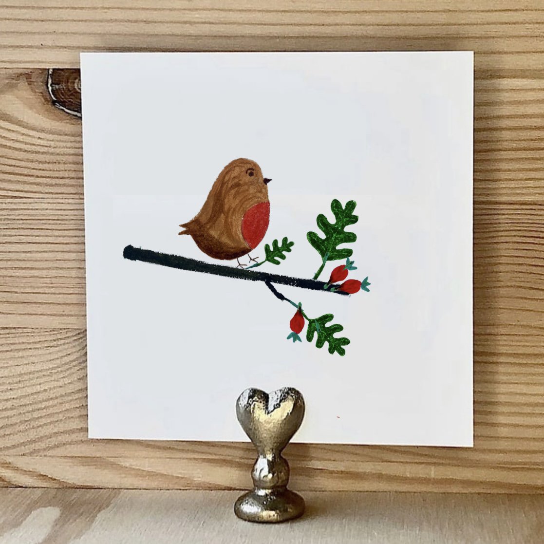 Karte Robin auf Ast
