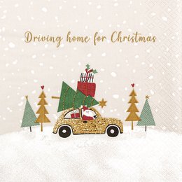 Lunch-Servietten rijden naar huis voor Kerstmis