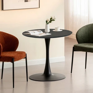 Tiana Round Dining Table [Travertine] [80 cm]
