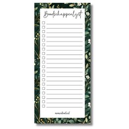 A to-do list notepad with a floral pattern border and a checklist. The notepad is placed on a wooden tray along with a candle.