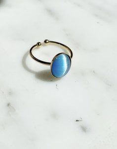 Oval Bubble Ring - Sky Blue